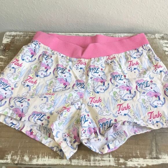 Disney Vintage Y2K VTG 2000s Tinker Bell McBling Graphic PJ Short Shorts Large - Picture 4 of 8